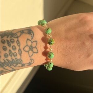 Green beaded bracelet